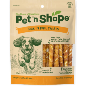 Pet 'n Shape Chik 'n Hide Twists Chicken-Wrapped Twists Rawhide Dog Chew, 16-oz bag
