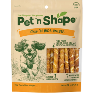 Pet 'n Shape Chik 'n Hide Twists Chicken-Wrapped Twists Rawhide Dog Chew, 16-oz bag