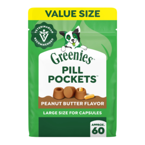Greenies Pill Pockets for Dogs, Canine Treats - Capsule, Peanut Butter, 7.9 or 15.9 oz, 30 or 60 Ct