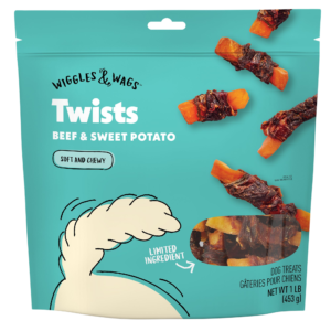 Wiggles & Wags Beef & Sweet Potato Twists Dog Treats 16 OZ