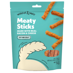 Wiggles & Wags Bacon & Cheese Meaty Sticks Dog Treats 6 OZ