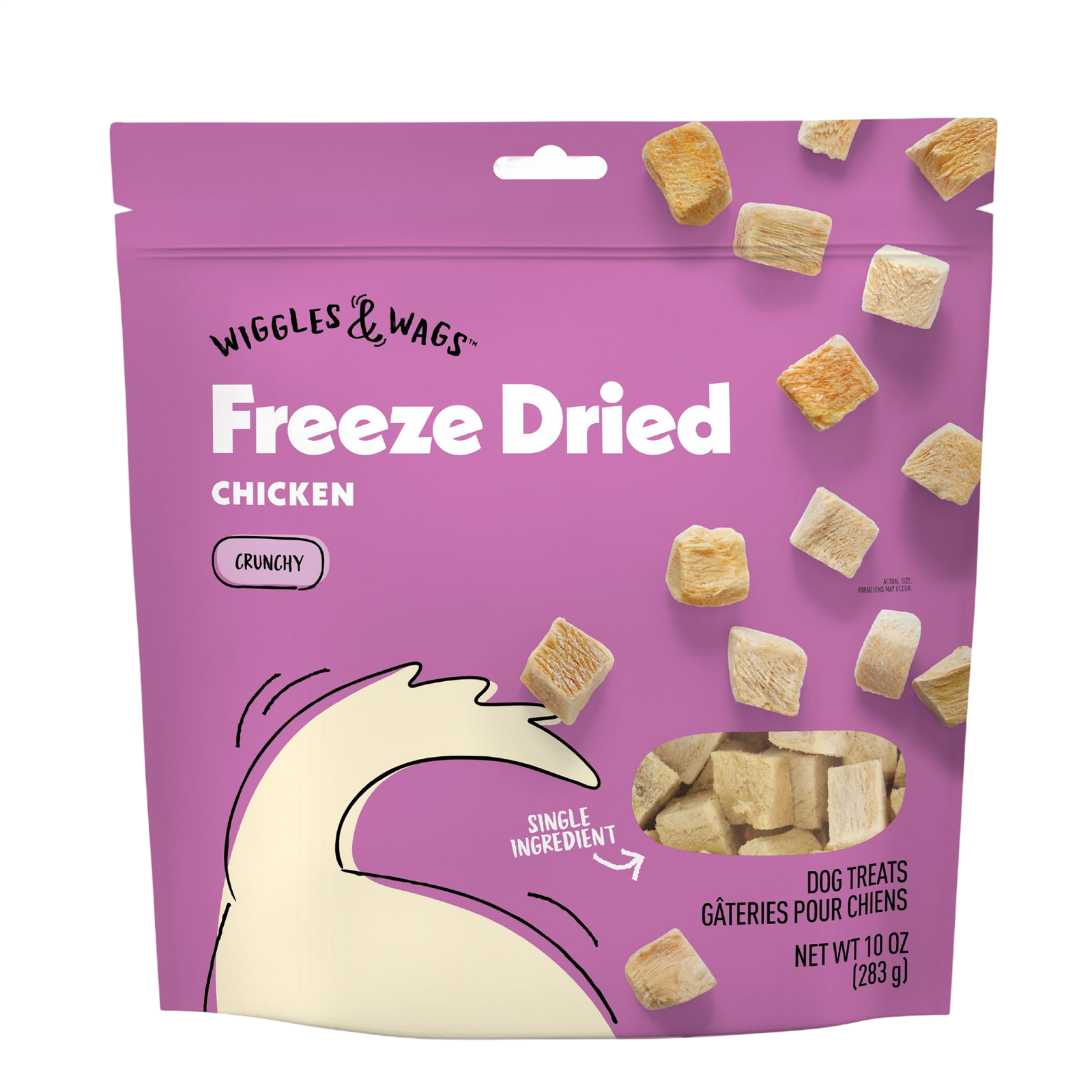 Wiggles & Wags Freeze Dried Chicken Crunchy Dog Treats