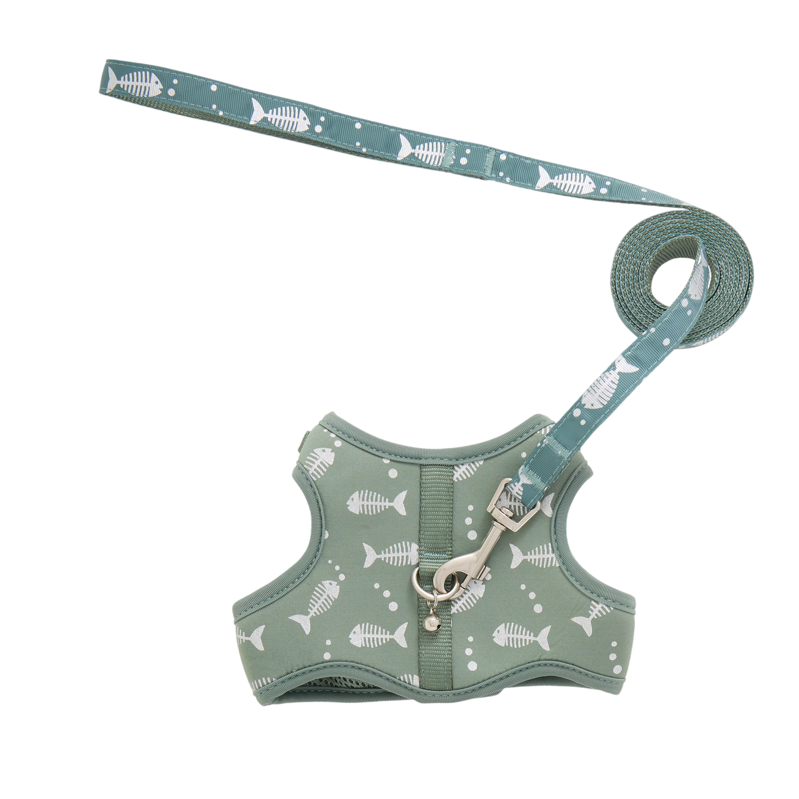 Whisker City Fish Foil Cat Harness and Leash Combo Set
