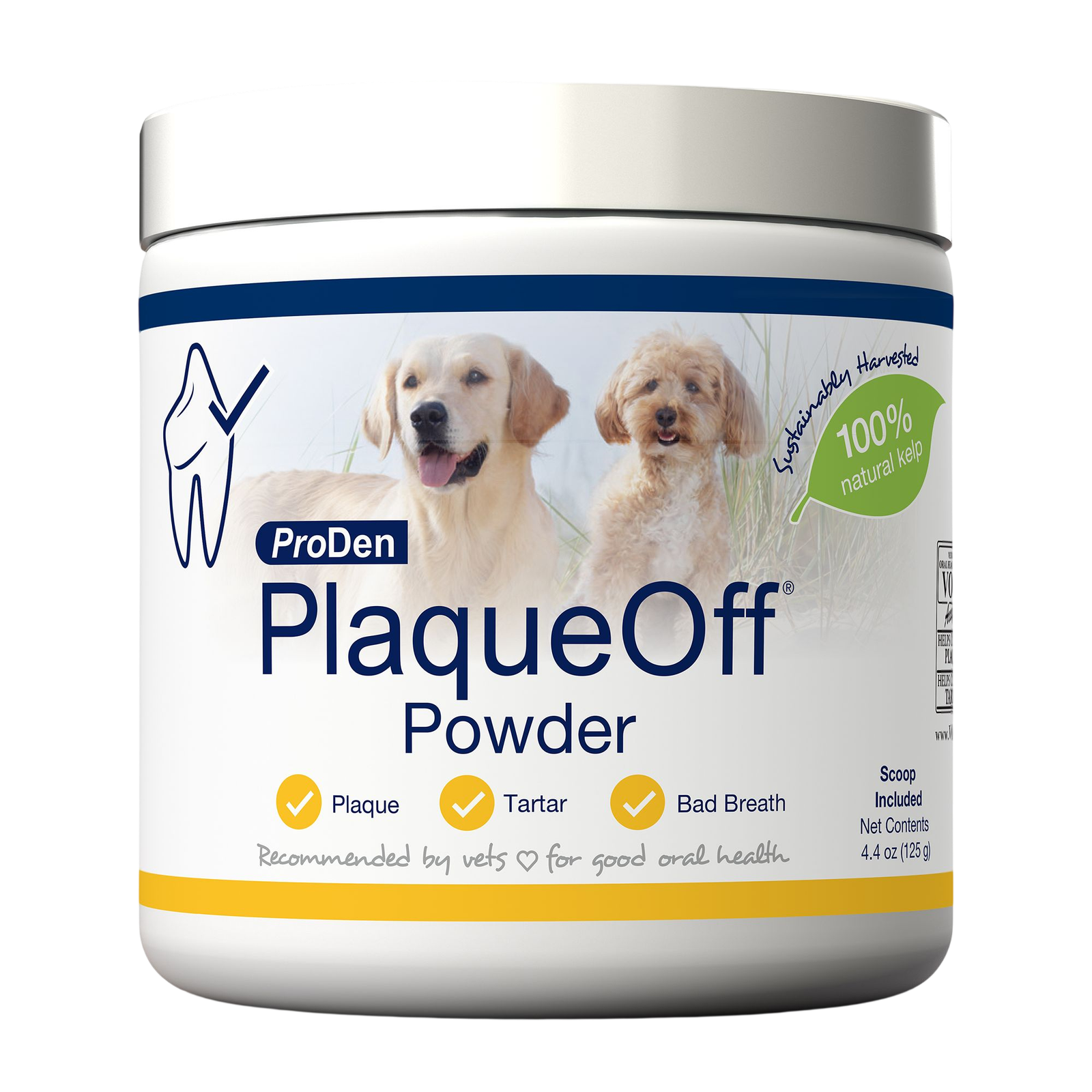 ProDen PlaqueOff Dog & Cat Dental Powder, Plaque & Tartar Remover, 125g jar