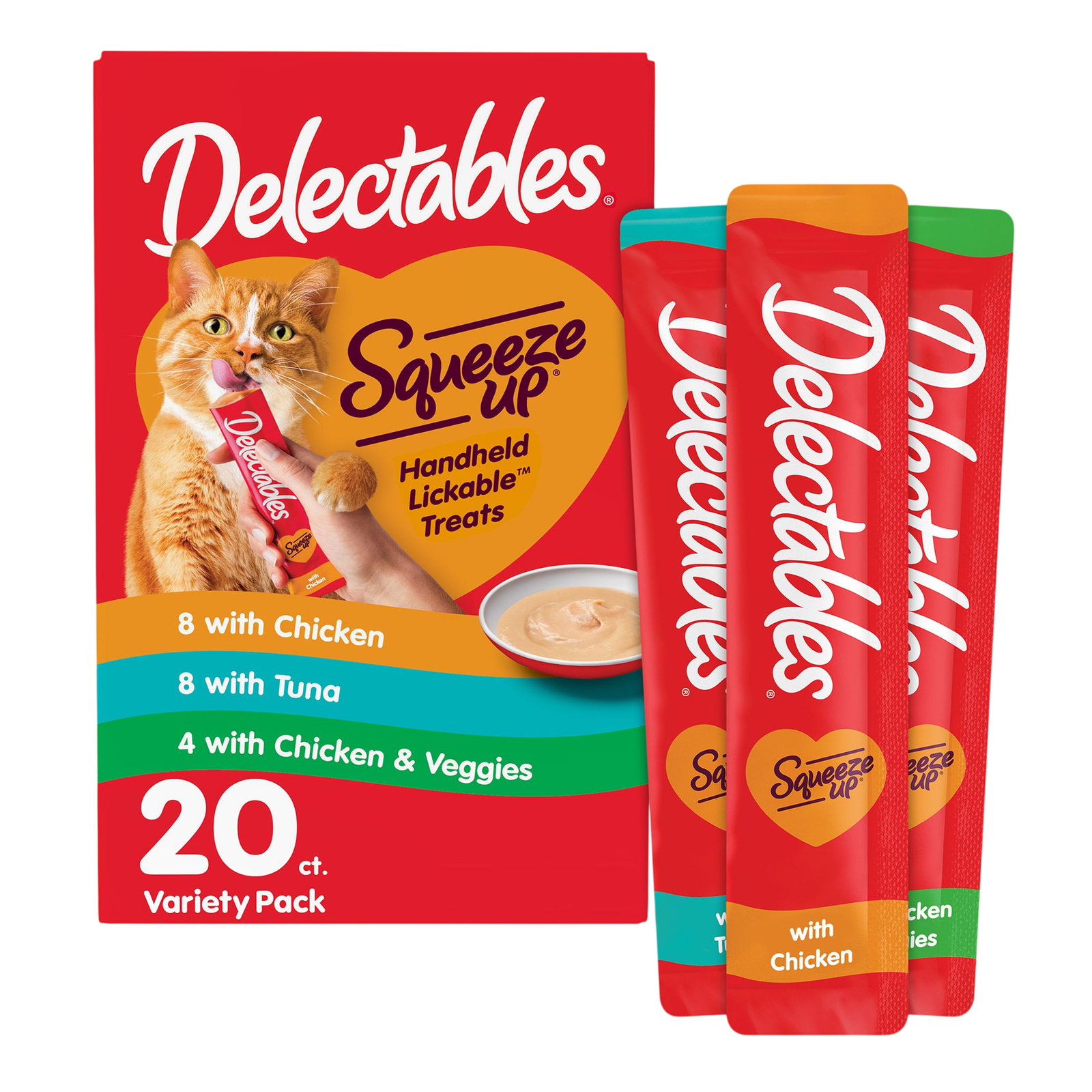 Hartz Delectables™ Squeeze Up® Lickable Cat Treat - Chicken Favorites Variety Pack, 20 Ct