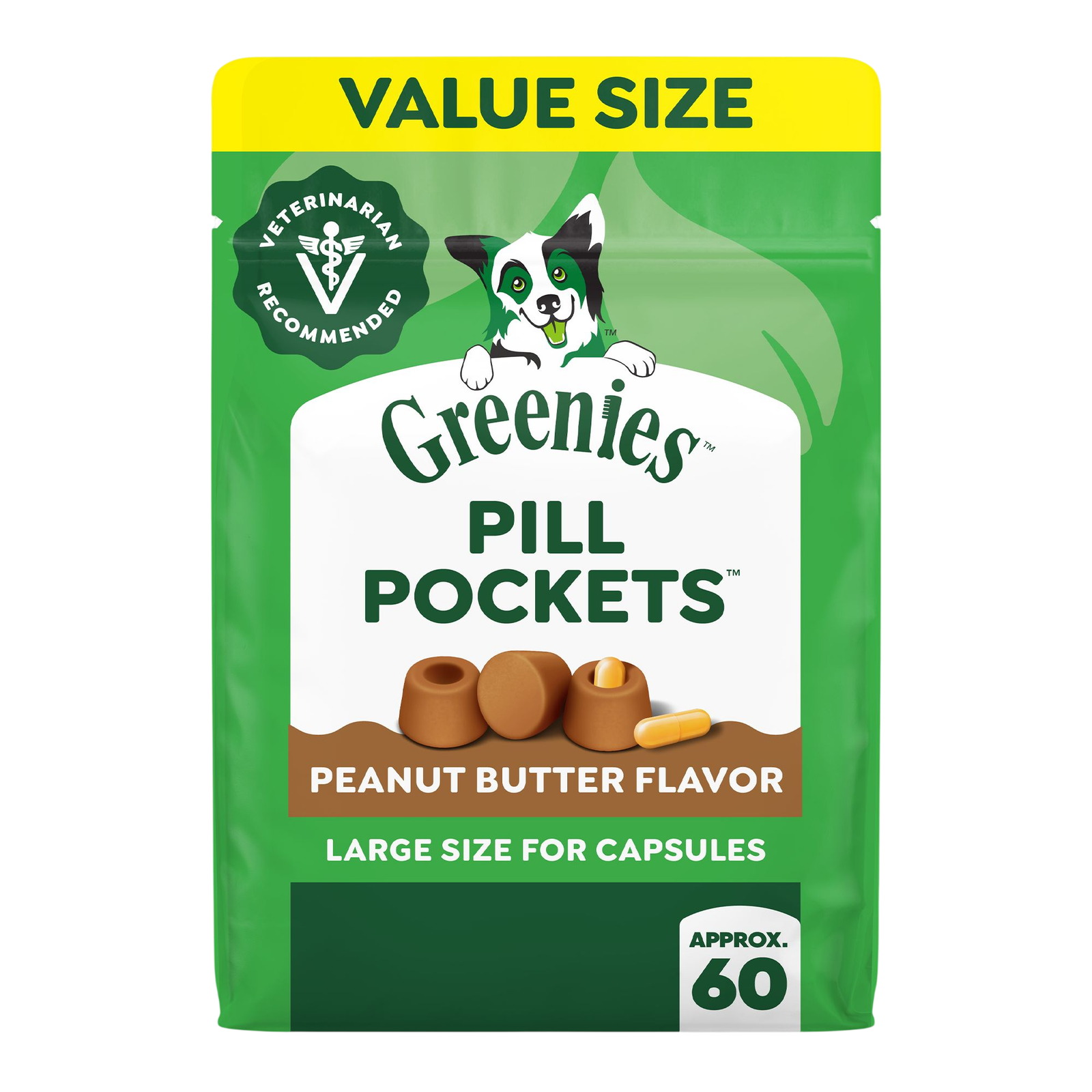 Greenies Pill Pockets for Dogs, Canine Treats - Capsule, Peanut Butter, 7.9 or 15.9 oz, 30 or 60 Ct