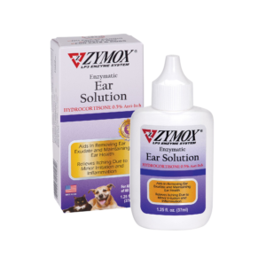 Zymox Enzymatic Ear Solution for Dogs & Cats, 0.5% Hydrocortisone, Treats Ear Infections, 1.25 oz
