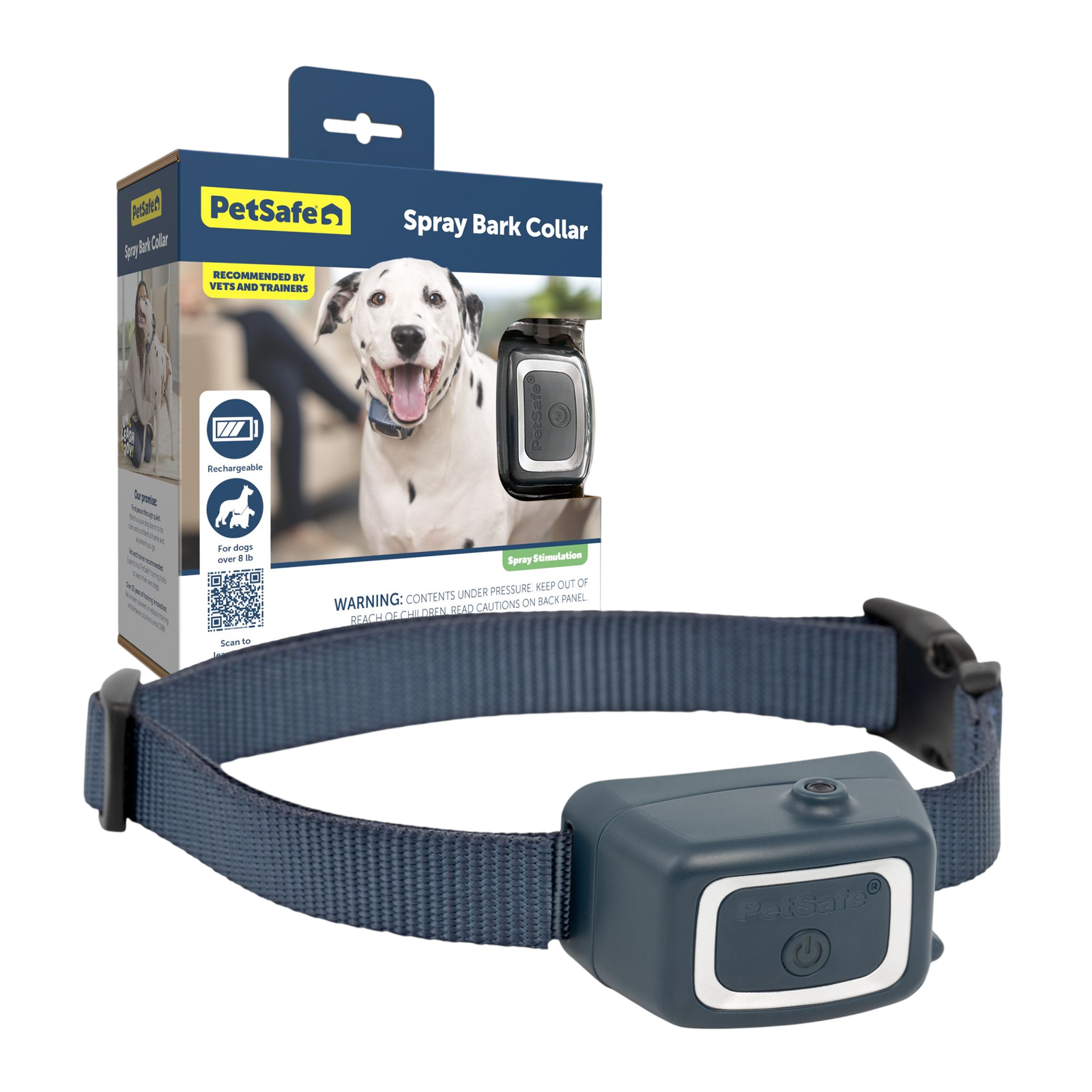 PetSafe® Spray Bark Dog Collar - Dogs 8 lb+ - Citronella and Unscented Spray Refills - Navy